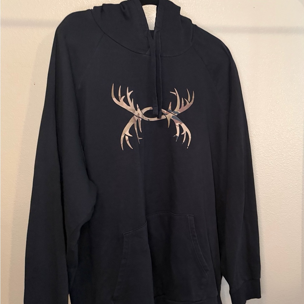 Under Armour Men's Black Hoodie with Antler Design